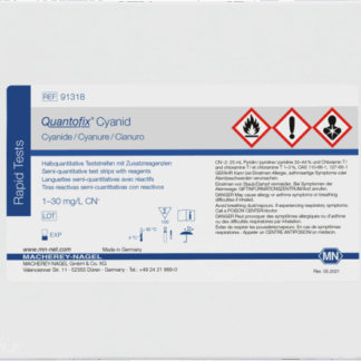 Cyanid Halbquantitative Teststreifen 100 Stück mit Zusatzreagenzien, 1-30 mg/L CN